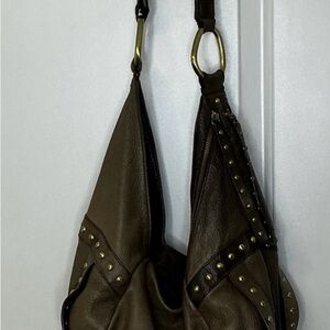 Kenneth Cole New York Studded Tan Hobo Bag